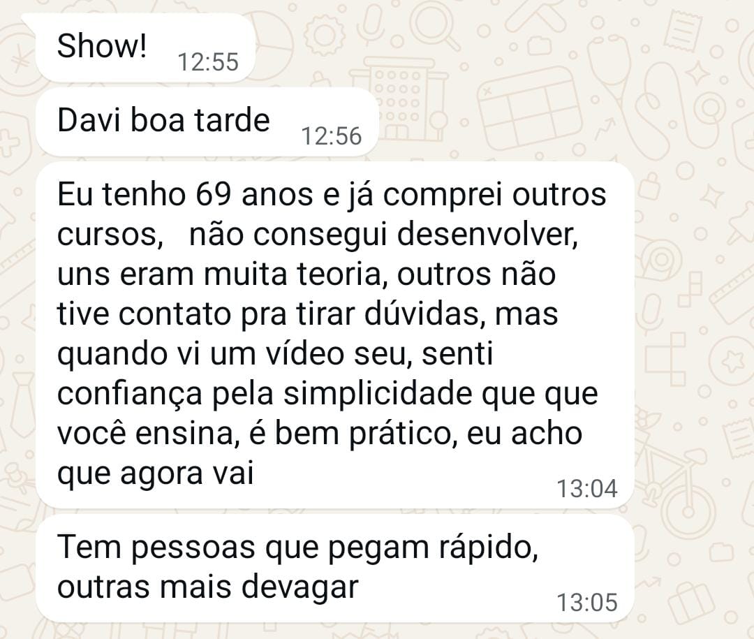 [Depoimento do Aluno 1]